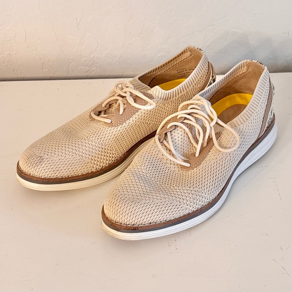 Cole Haan Womens Originalgrand Meridian Oxford Oat Stitchlite/Snake, Sz 5 W22404